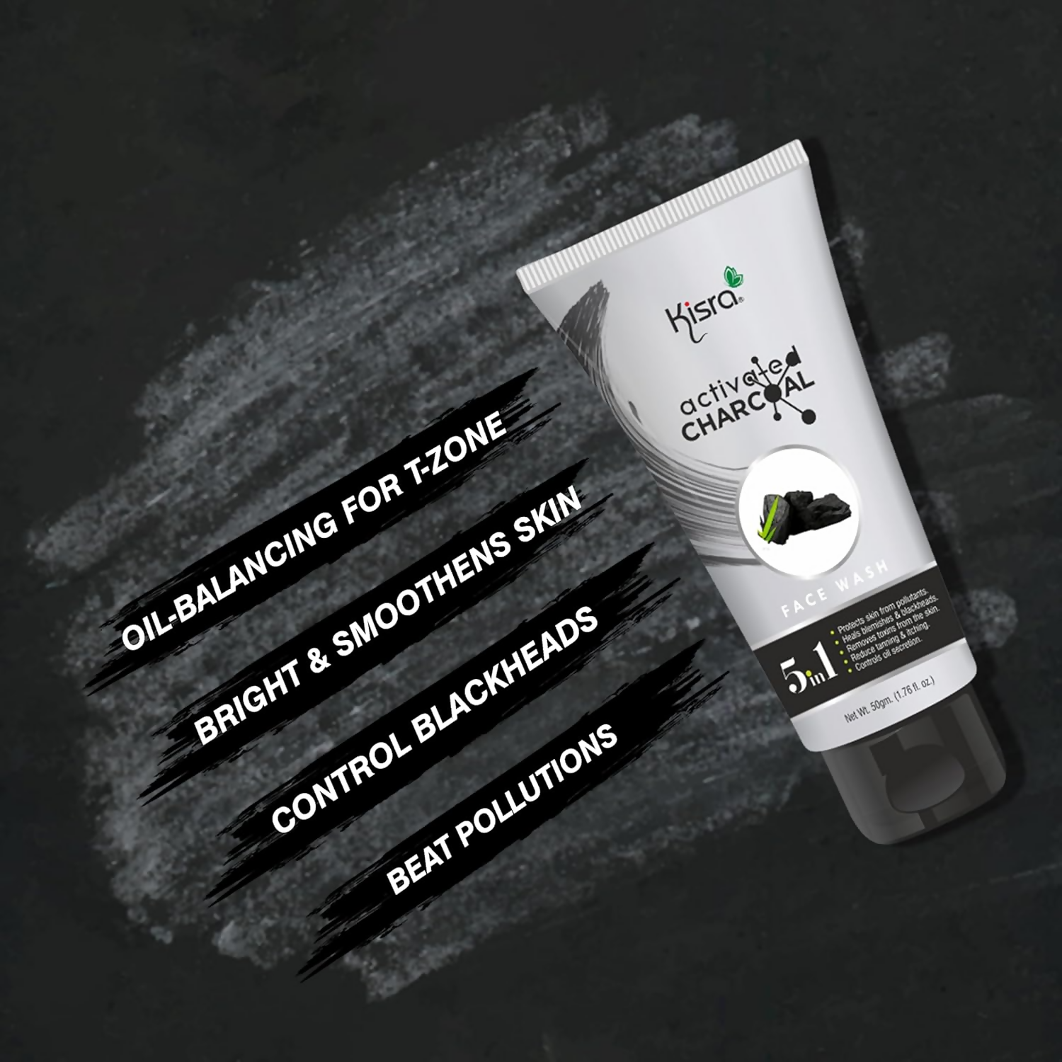 Kisra Activated Charcoal Anti-Pollution Face Wash