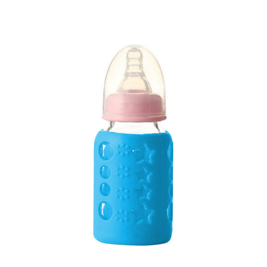 Buy Safe-O-Kid Silicone Baby Feeding Bottle Cover Cum Sleeve for Insulated Protection 120mL- Blue from DrMediCart, Ship from India to USA