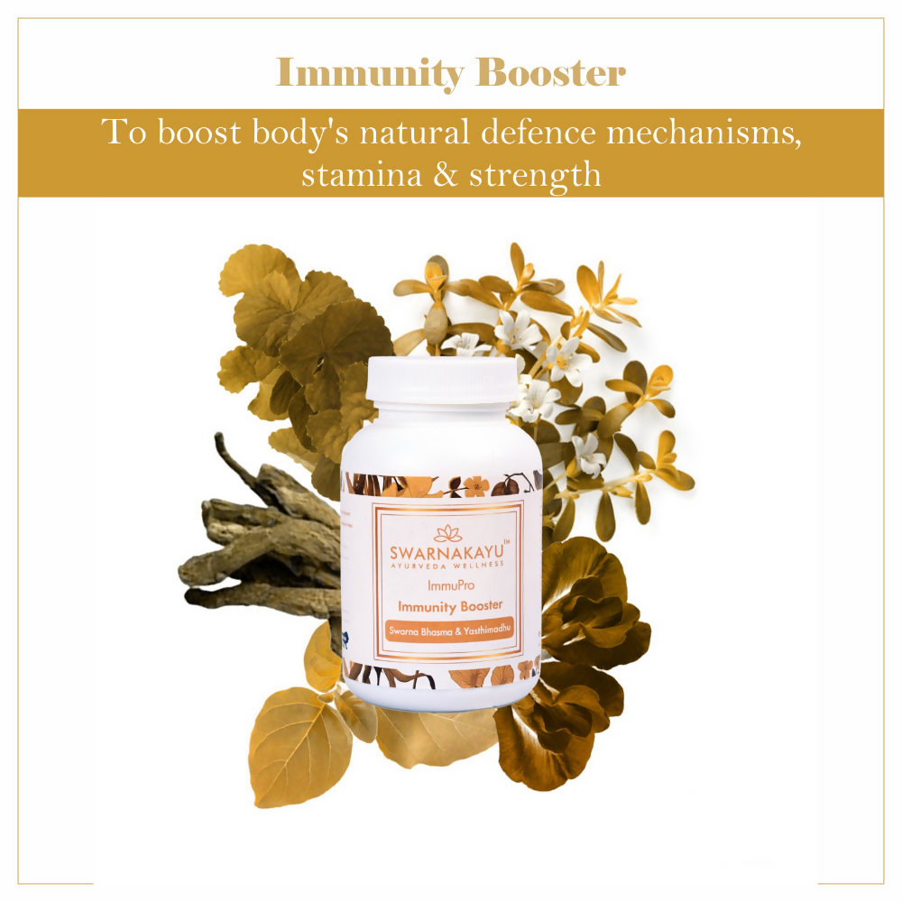 Swarnakayu ImmuPro Immunity Booster Tablets With Swarna Bhasma & Yashtimadhu