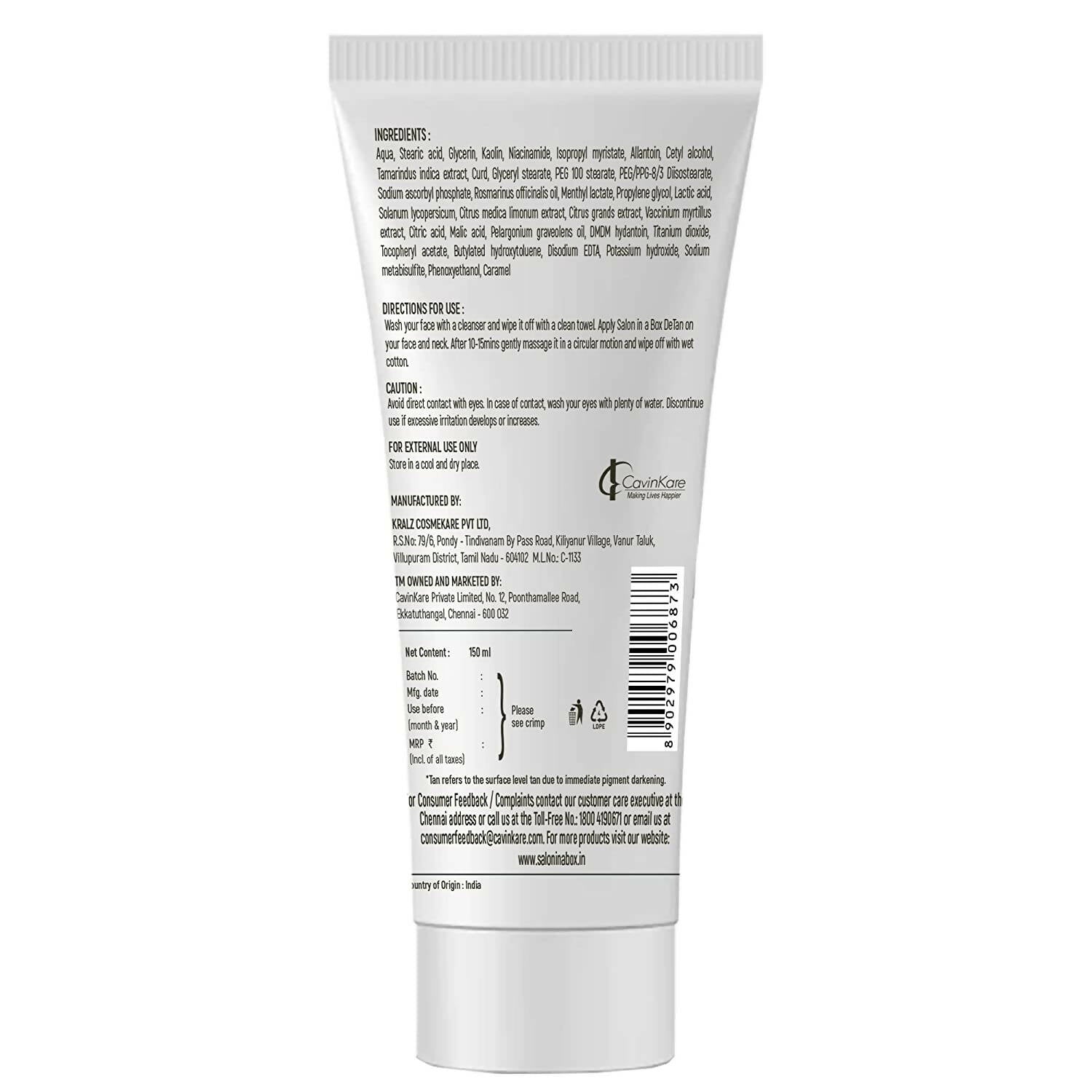 Salon in a Box De-Tan with Tamarind and Curd Face Pack
