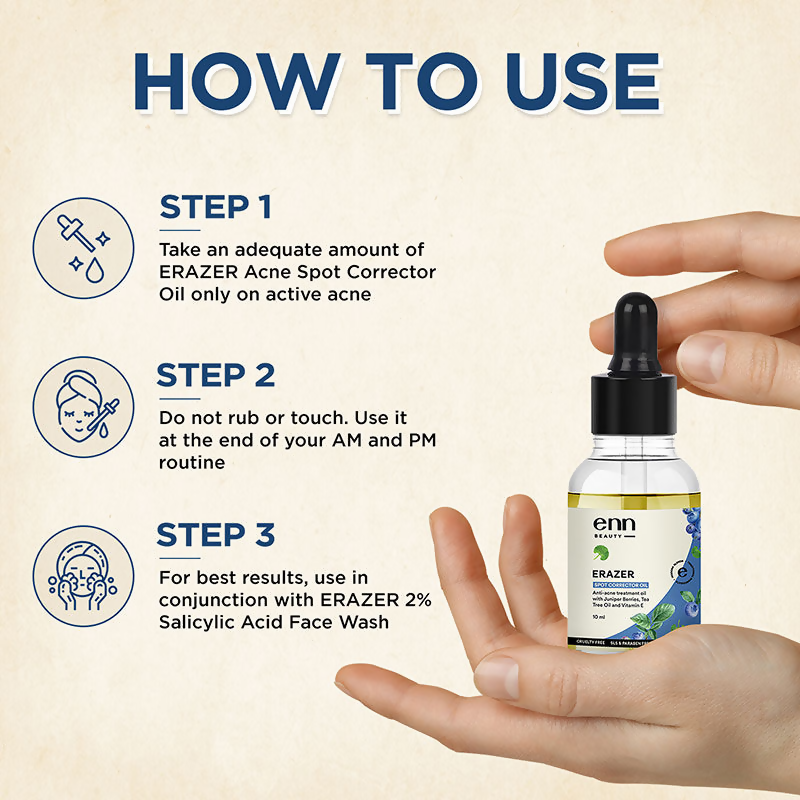 Enn Active Acne Treatment Spot Corrector Oil With Tea Tree Oil - Removes Acne Scars