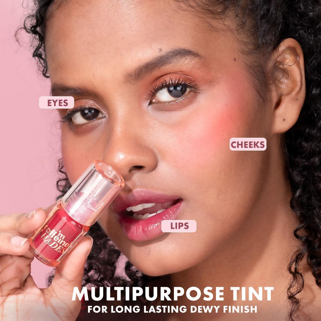 mCaffeine Shades Lip & Cheek Glow Tint Longlasting, Blendable Dewy Finish - Scarlet