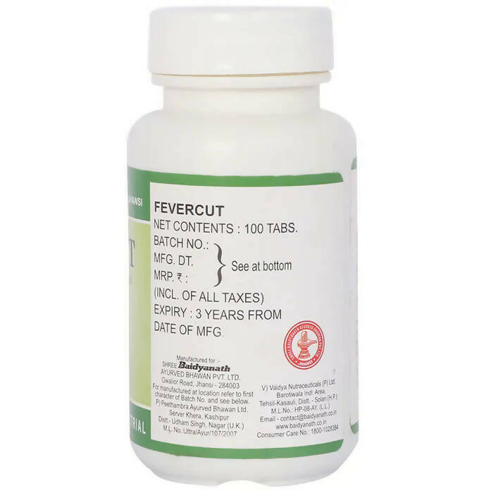 Buy Baidyanath Jhansi Fevercut Tablets from DrMediCart, Ship from India to USA