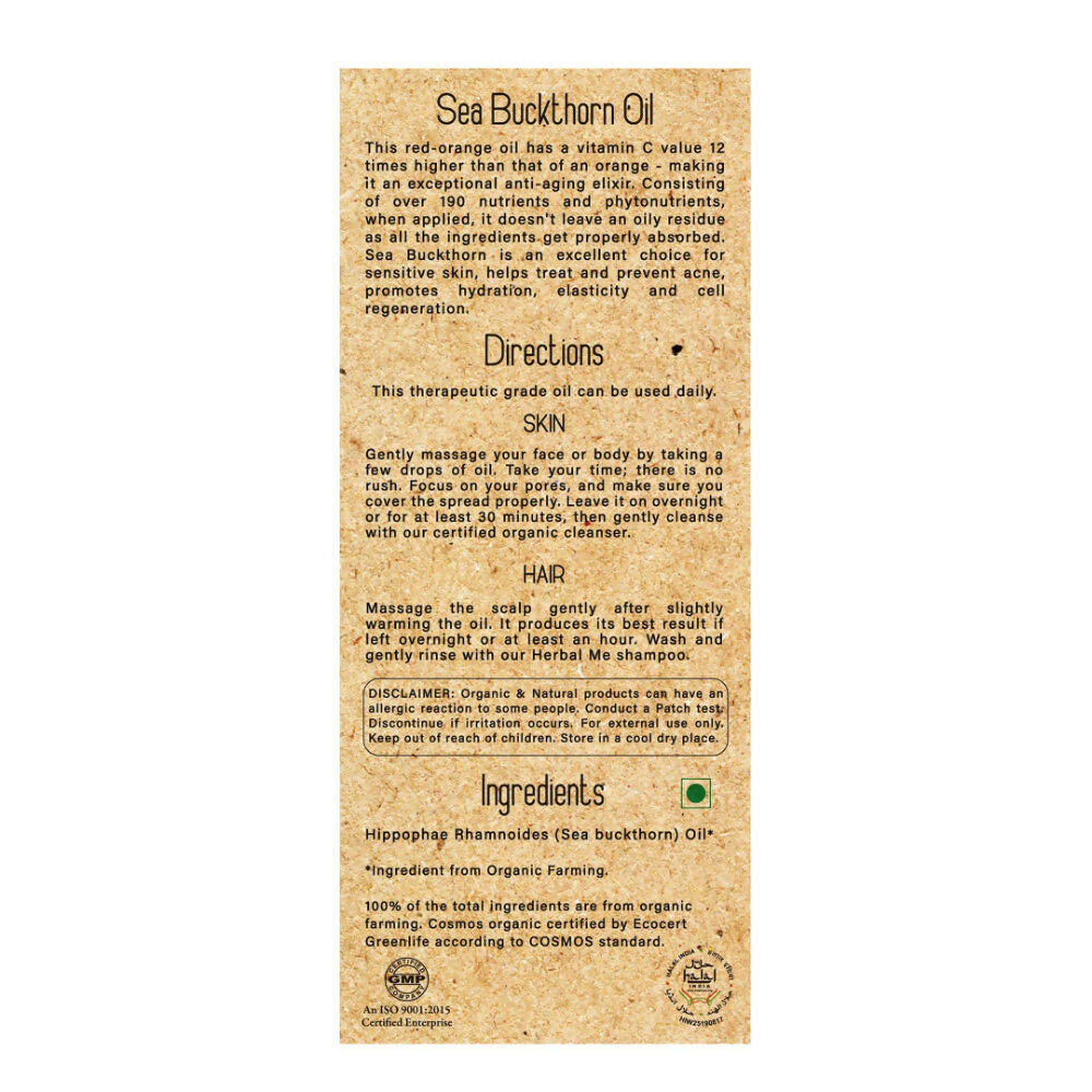 Herbal Me Cold Pressed Sea Buckthorn Oil