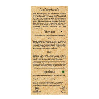 Herbal Me Cold Pressed Sea Buckthorn Oil