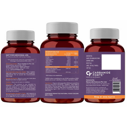 Carbamide Forte Organic Ashwagandha 1000mg Tablets