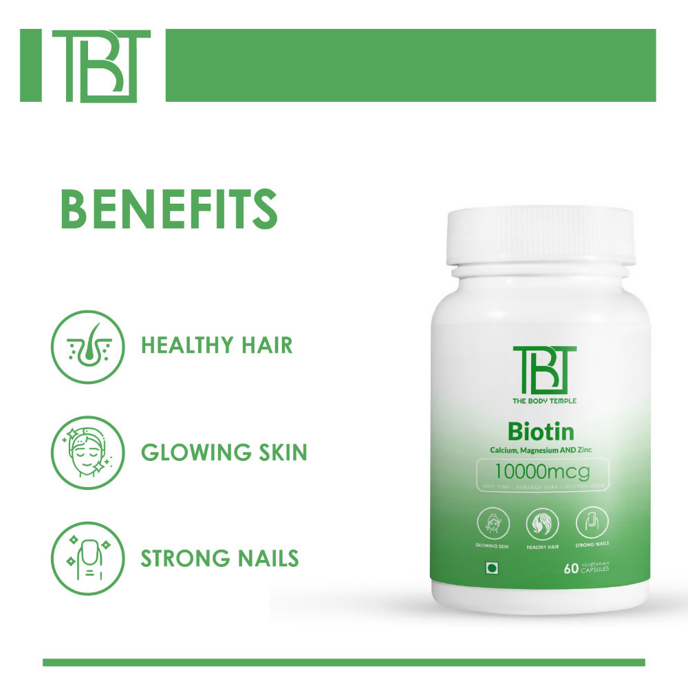 The Body Temple Biotin 10000mcg For Hair Growth and Healthy Skin