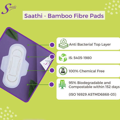 Saathi Bamboo Fiber Medium Flow Sanitary Napkins Pack
