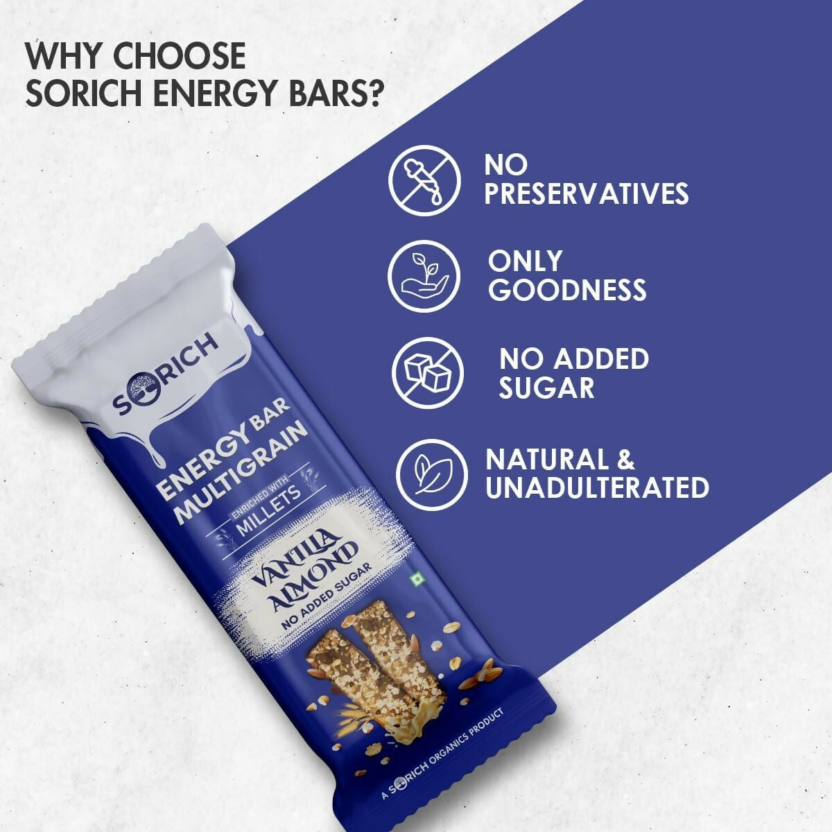 Sorich Organics Multigrain Energy Mini Bars Vanilla Almond