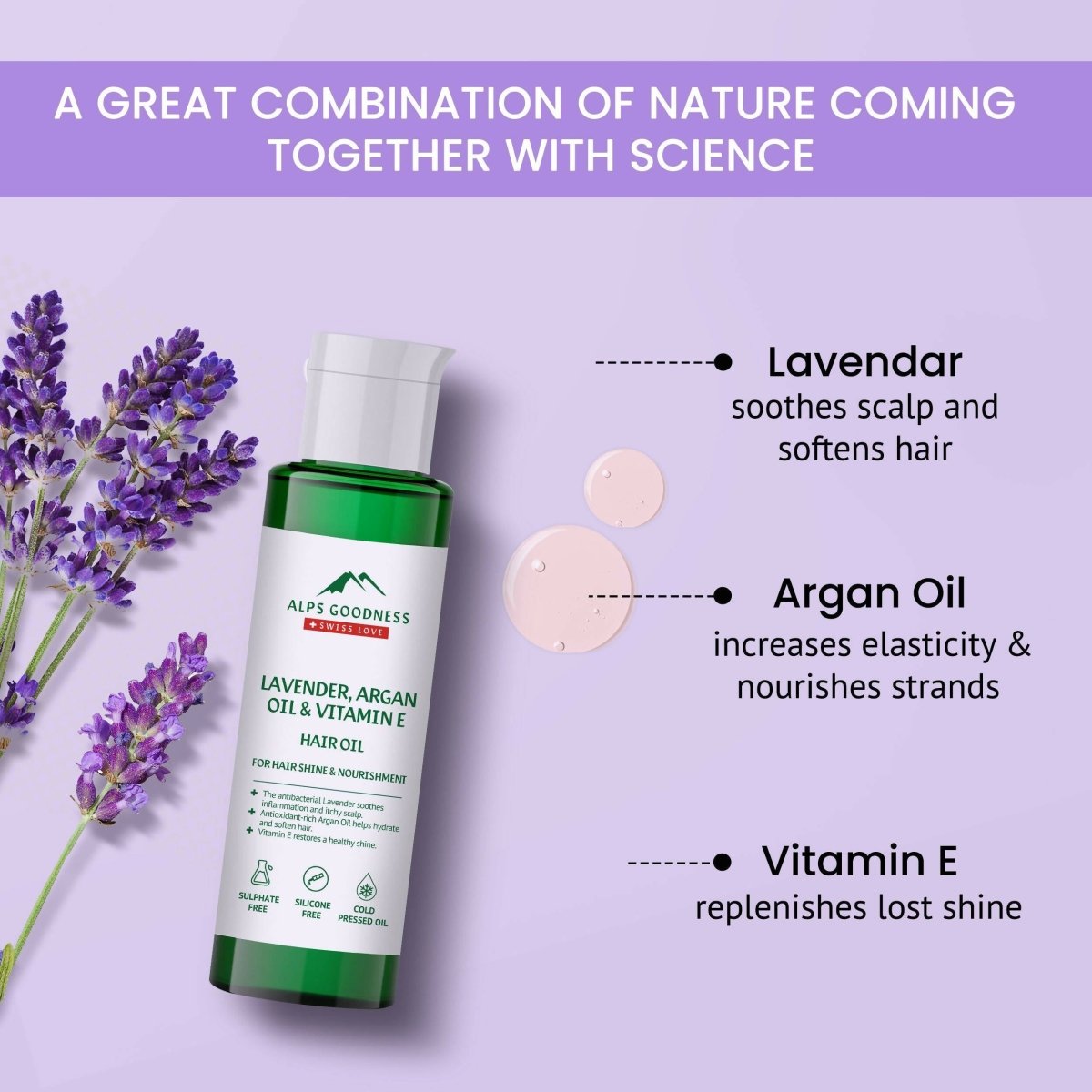 Alps Goodness Lavender, Argan Oil & Vitamin E Hair Oil