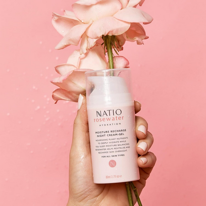 Natio Rosewater Moisture Recharge Night Cream Gel