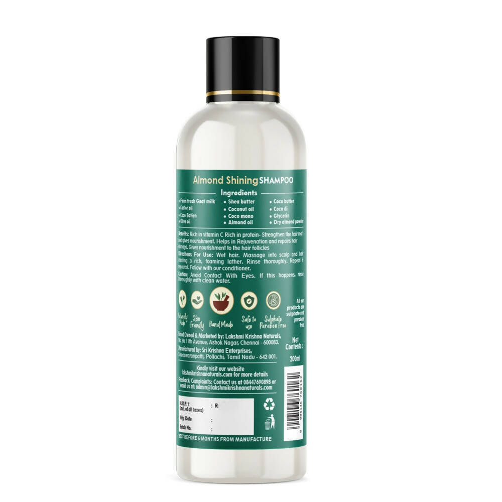 Lakshmi Krishna Naturals Almond Shining Shampoo - DrMediCart