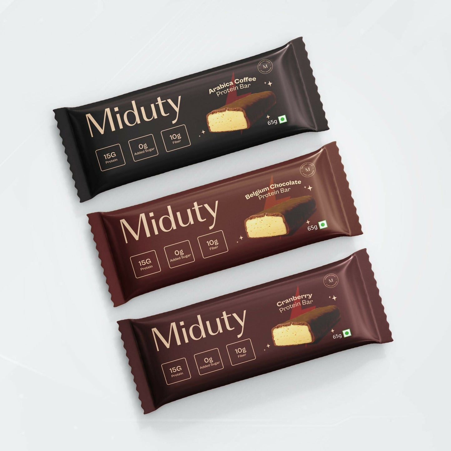 Miduty by Palak Notes Protein Bars Combo (Belgium Chocolate, Arabica Coffee and Cranberry)