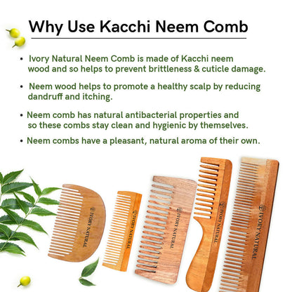 Ivory Natural Shampoo Kacchi Neem Comb Infused With Organic Oil For Hair Strengthening Natural Nourishment, Scalp Wellness
