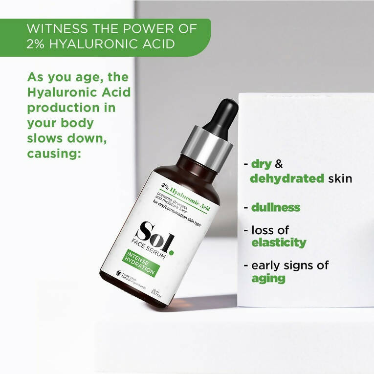 The Man Company Sol. 2% Hyaluronic Acid Intense Hydration Face Serum - Drmedicart