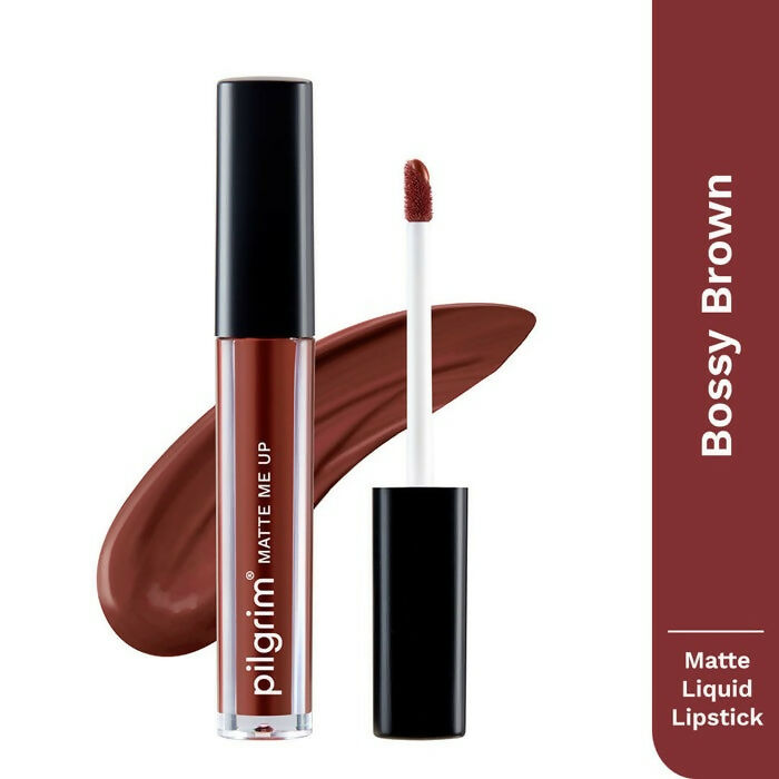 Buy Pilgrim Matte Me Up Liquid Lipstick Bossy Brown from DrMediCart, Ship from India to USA