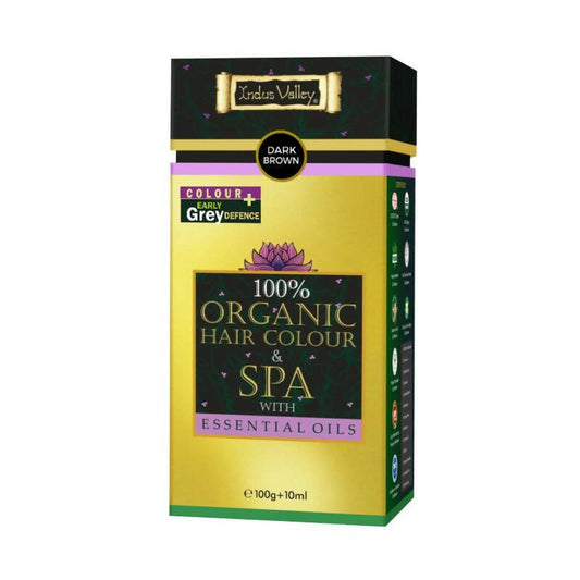 Indus Valley 100% Organic Hair Color & SPA with Essential Oil - Dark Brown