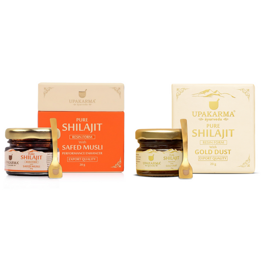 Buy Upakarma Ayurveda Pure SJ Resin with Safed Musli & Pure SJ Resin with Gold Dust Combo from DrMediCart, Ship from India to USA