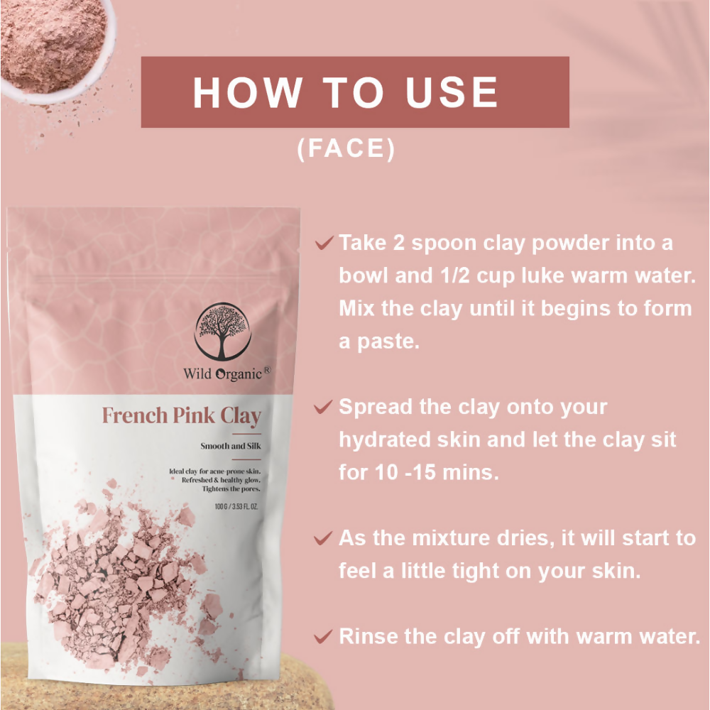 Wild Organic French Pink Smooth And Silk Clay Powder