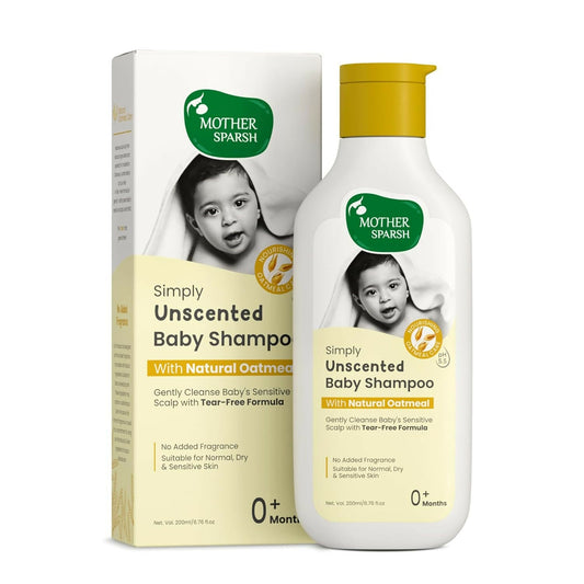 Mother Sparsh Simply Unscented Baby Shampoo With Natural Oatmeal, for New Born Sensitive Skin