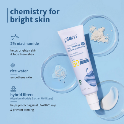 Plum Bestselling 2% Niacinamide & Rice Water SPF 50 PA+++