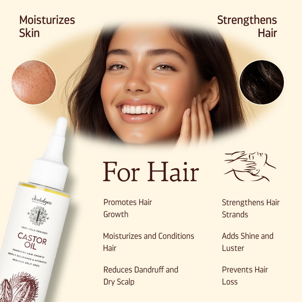Indulgeo Essentials Cold Pressed Castor Oil For Hair Growth