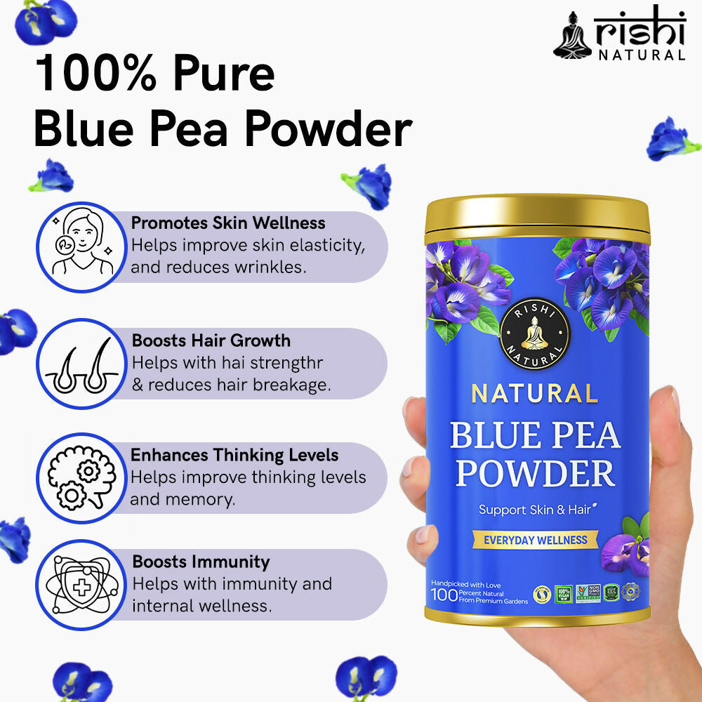 Rishi Natural Blue Pea Powder - For Hair Growth