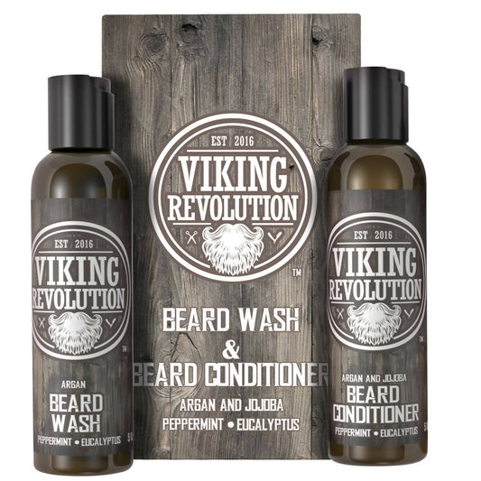 Viking Revolution Beard Wash and Beard Conditioner Combo - DrMediCart