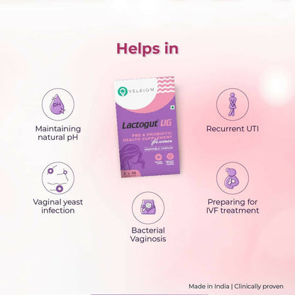 Velbiom Lactogut UG Probiotics Capsules For Women's - Drmedicart