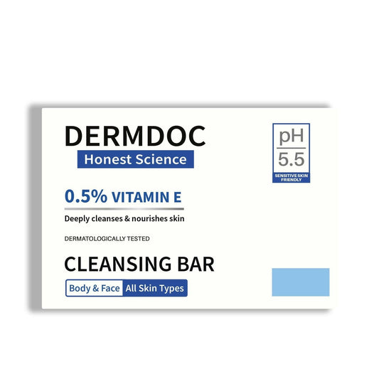 DermDoc 0.5% Vitamin E Cleansing Bar For Moisturized Skin,Deeply Cleanses & Nourishes Skin, All skin Types