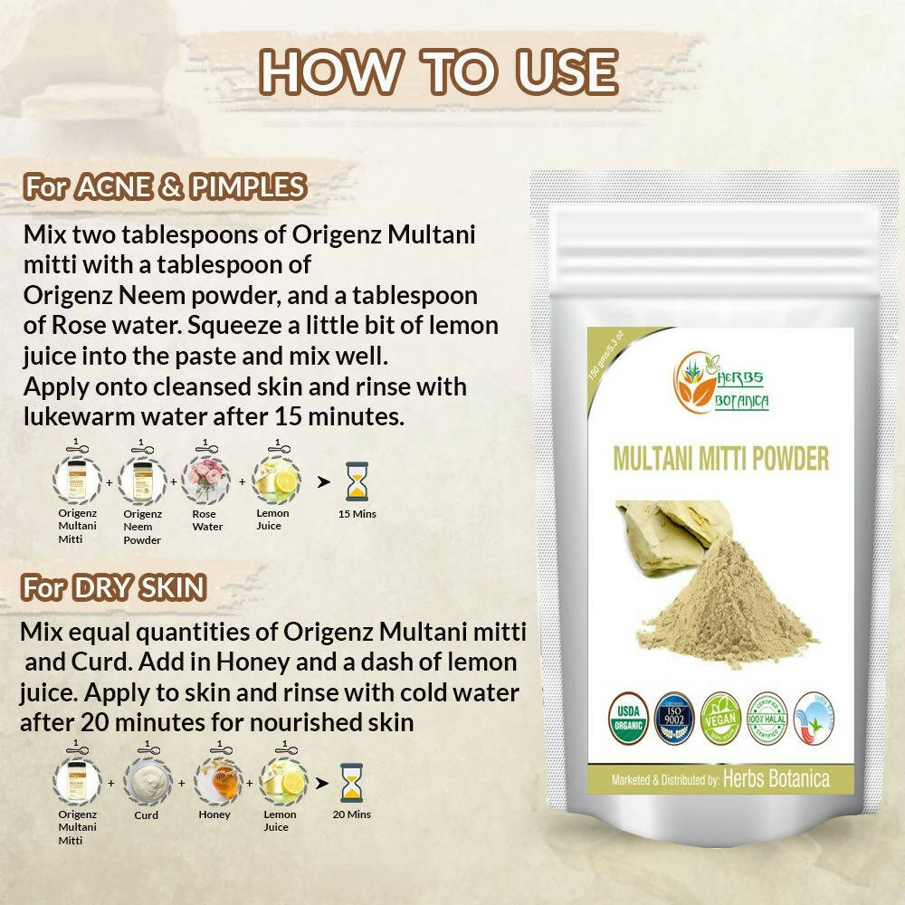 Herbs Botanica 100% Natural Multani Mitti Powder - DrMediCart