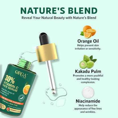 Orgatre 30% Vitamin C Face Serum for Glowing Skin