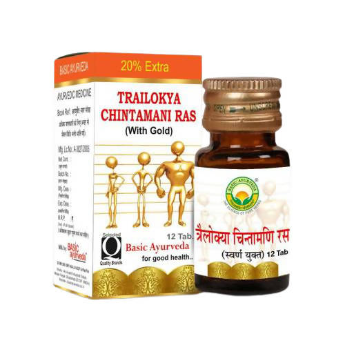 Buy Basic Ayurveda Trailokya Chintamani Ras with Gold from DrMediCart, Ship from India to USA