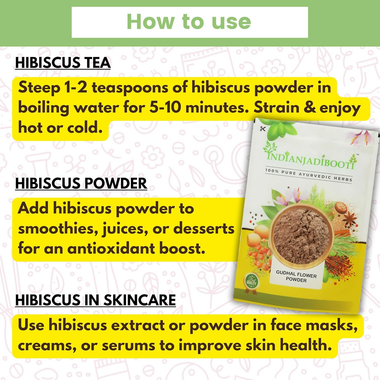 IndianJadiBooti Gudhal Phool Powder