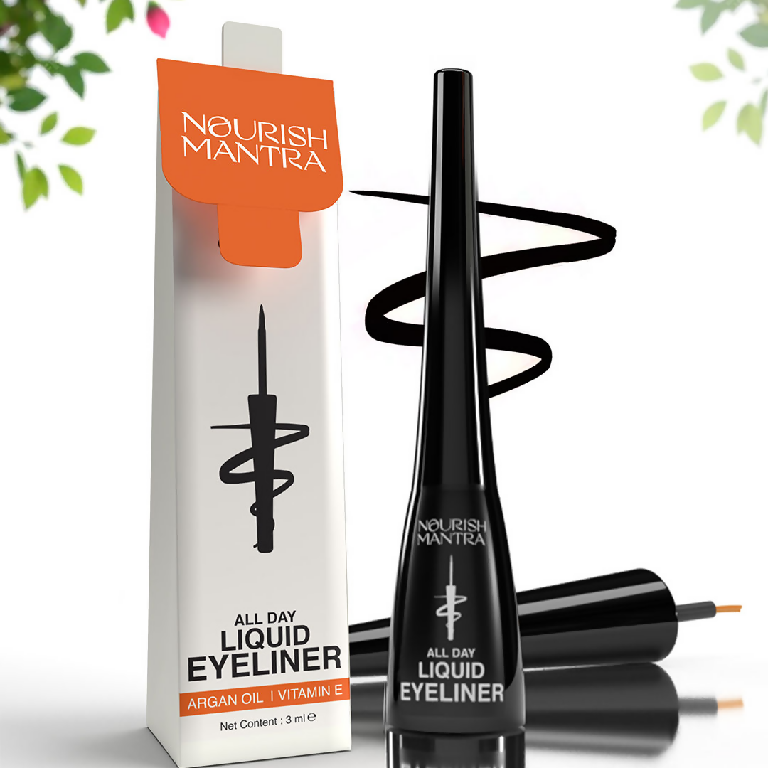 Nourish Mantra Liquid Eyeliner All-Day with Glycerine for Bold & Dramatic Eyes with SPF
