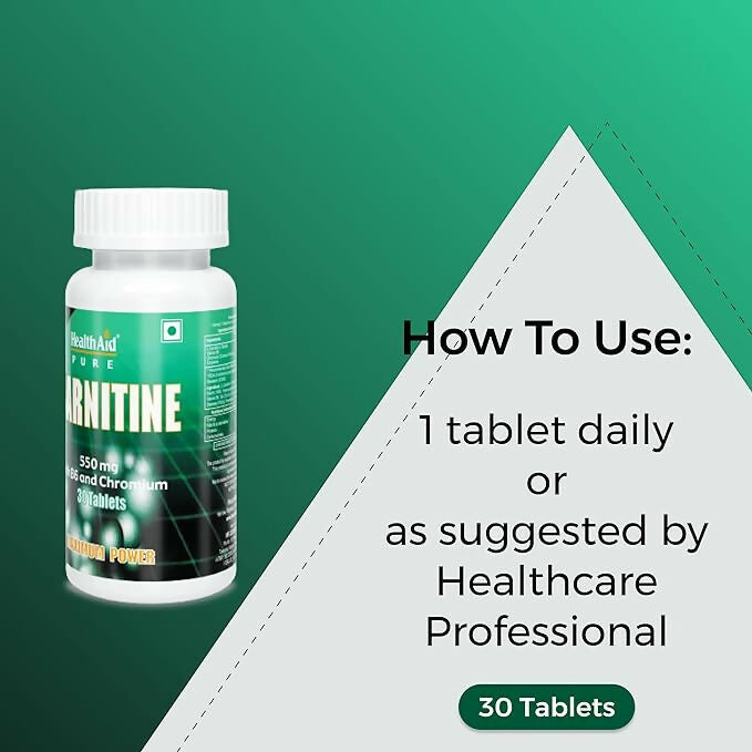 HealthAid L-Carnitine 550 mg with Vitamin B6 Chromium Tablets