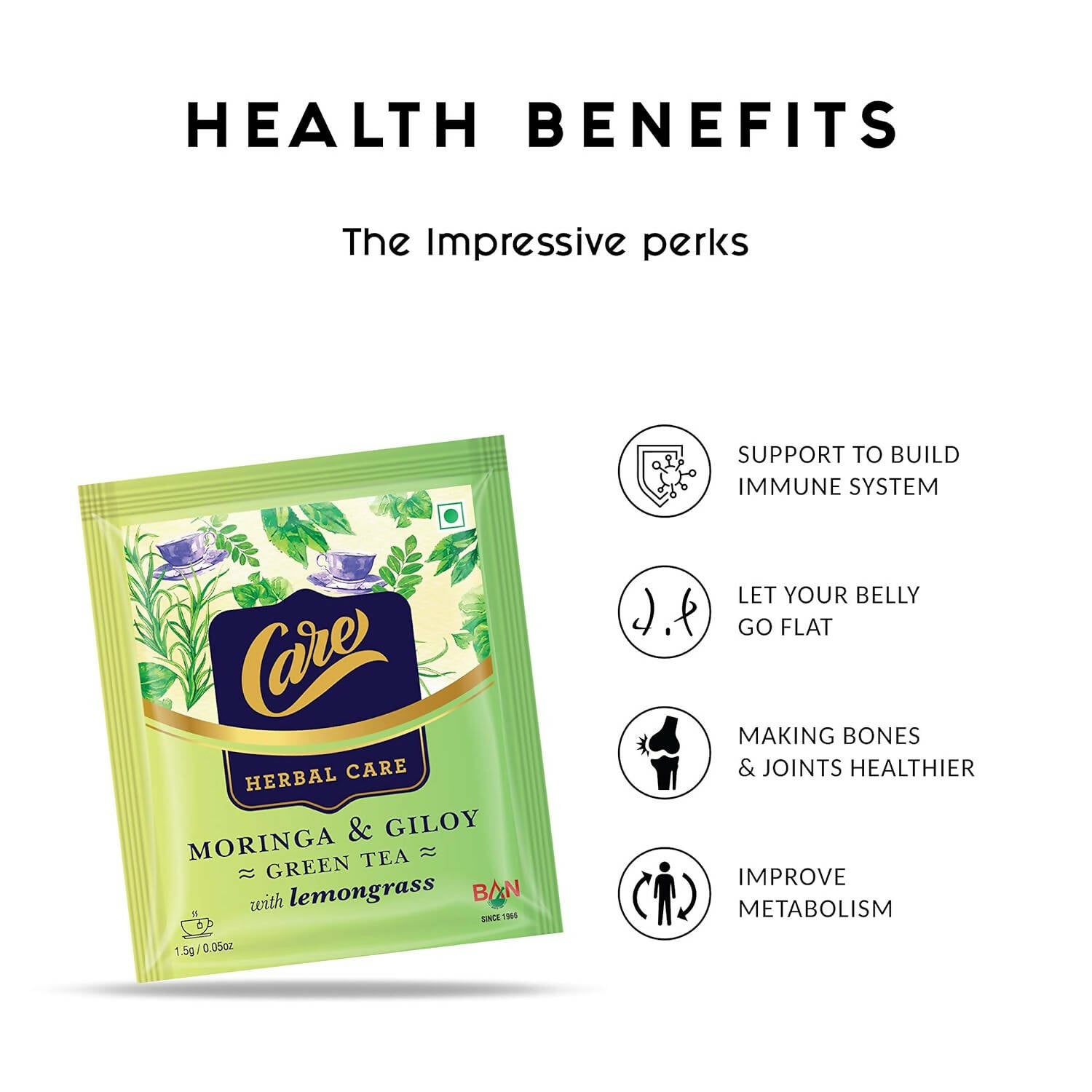 Buy Care Moringa & Giloy Green Tea Bags with Lemongrass from DrMediCart, Ship from India to USA