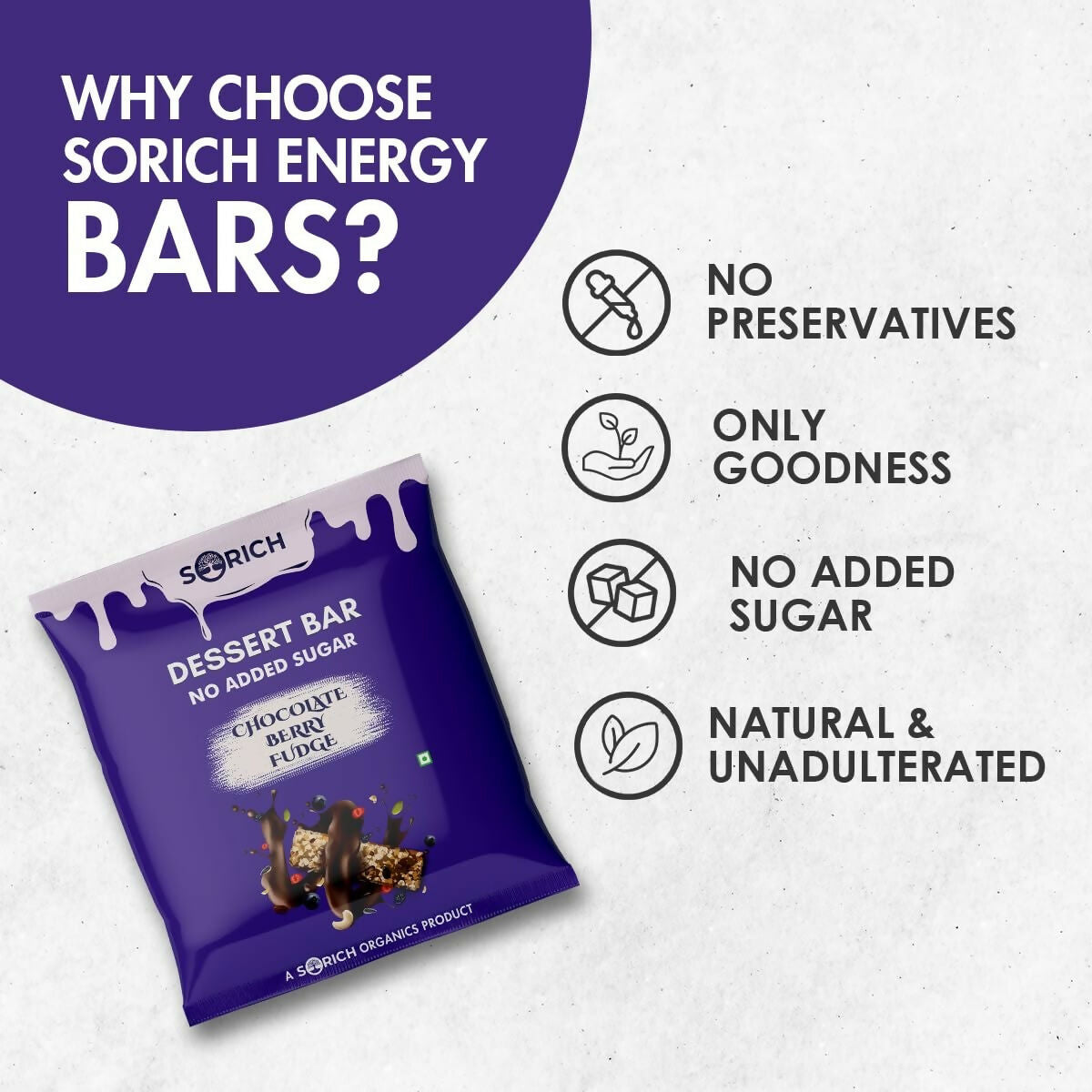 Sorich Organics Dessert Protein Mini Bars Chocolate Berry Fudge