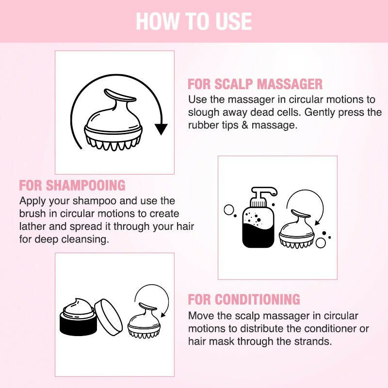 Nykaa Naturals Scalp Massager Brush For Blood Circulation & Natural Hair Growth - Pink