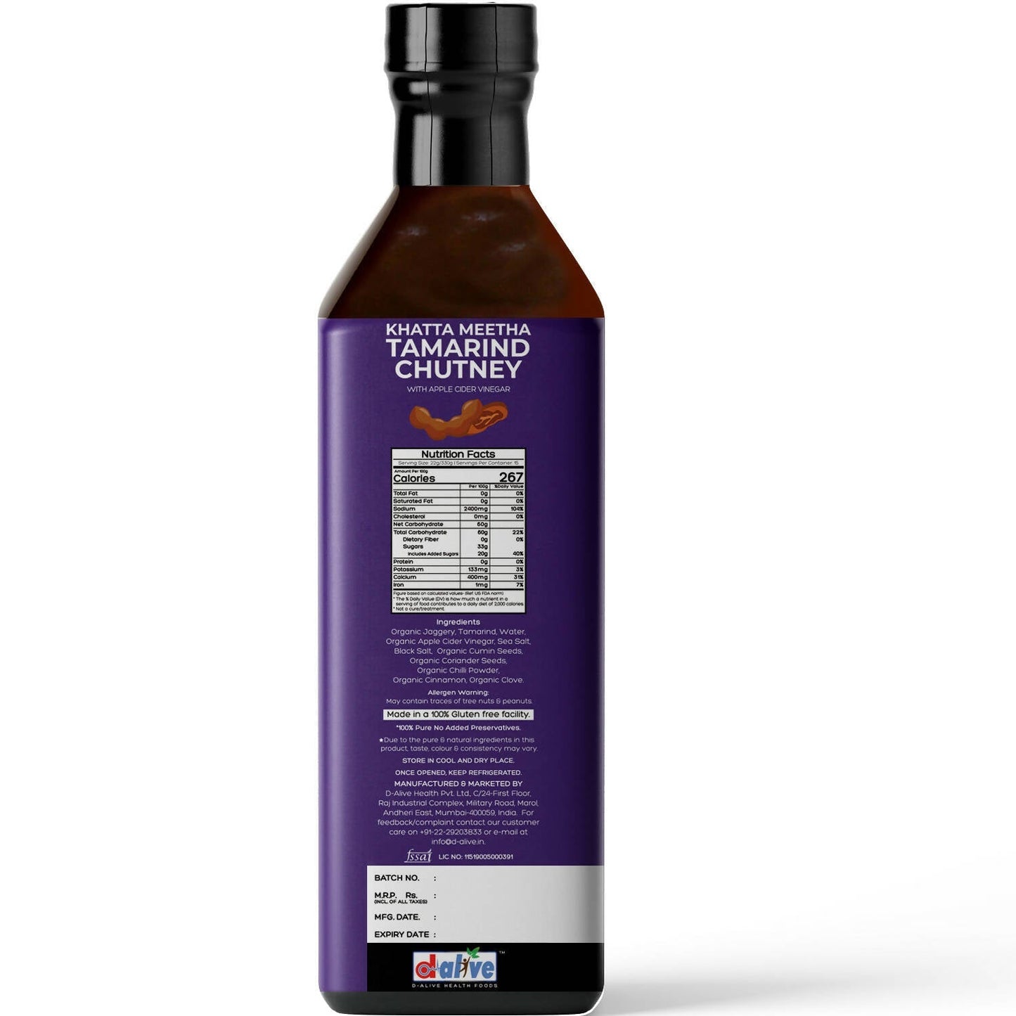 D-Alive Khatta Meetha Tamarind Chutney - Drmedicart