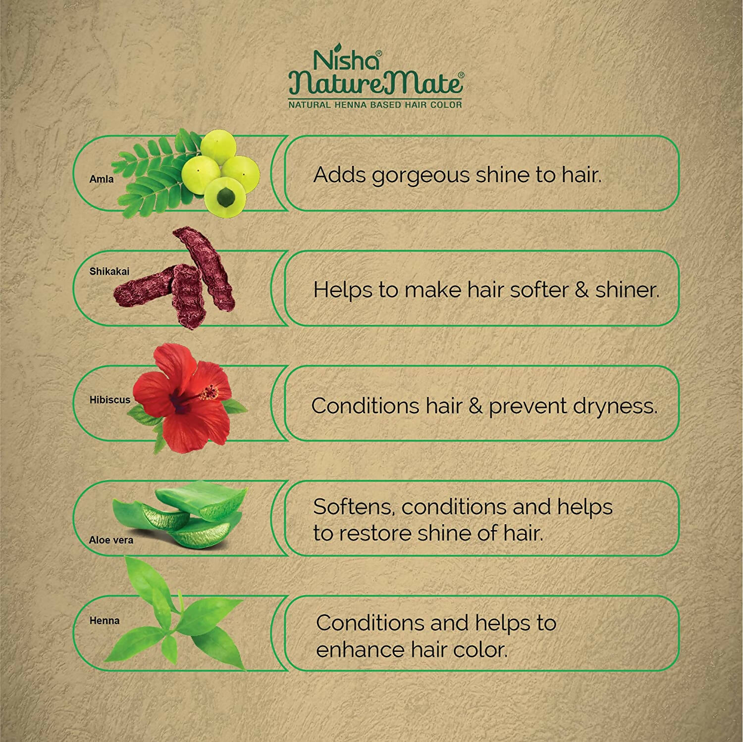 Nisha Nature Mate Henna Based Hair Natural Brown Color - DrMediCart