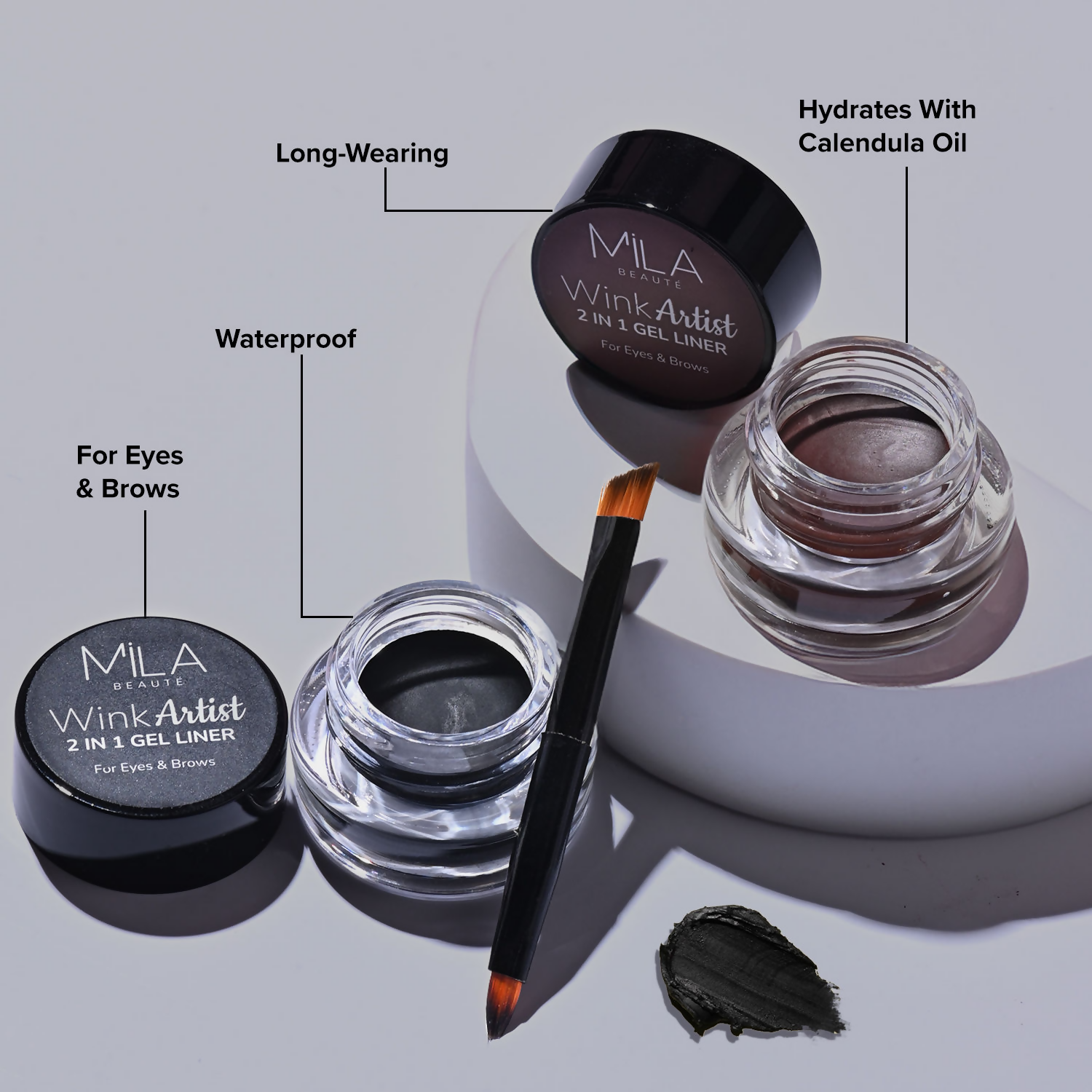Mila Beaute Wink Artist 36Hr Smudge Proof & Waterproof Gel Eyeliner - Black