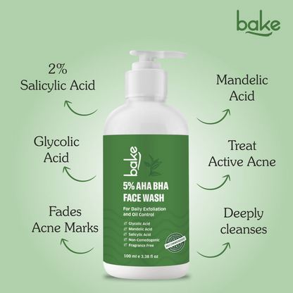 Bake 5% AHA BHA Face Wash With Salicylic Acid