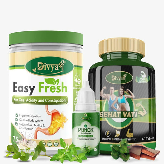 Buy Divya Shree Sehat Vati Capsule, Easy Fresh Powder & Punch Tulsi Drop Combo from DrMediCart, Ship from India to USA