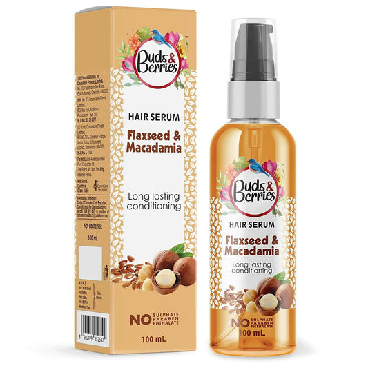 Buy Buds & Berries Hair Serum with Flaxseed and Macadamia from DrMediCart, Ship from India to USA