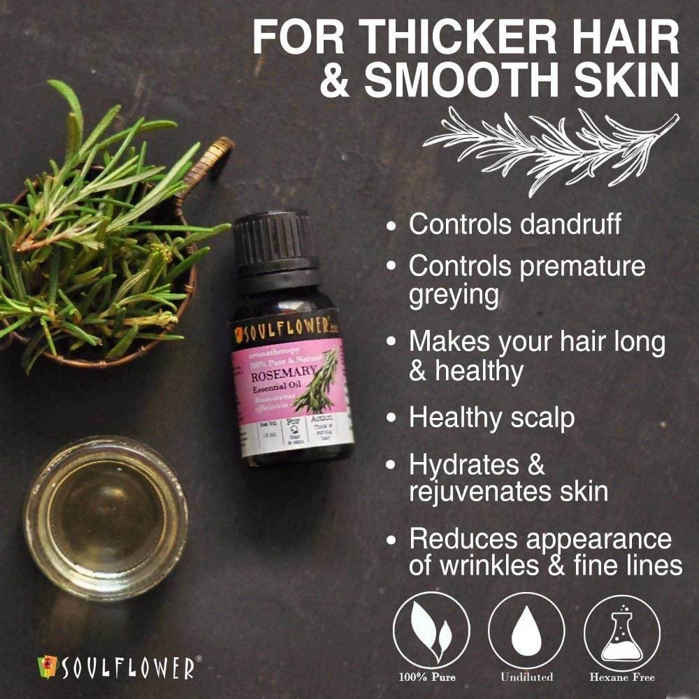 Soulflower Rosemary Oil for Healthy Hair and Shiny Skin