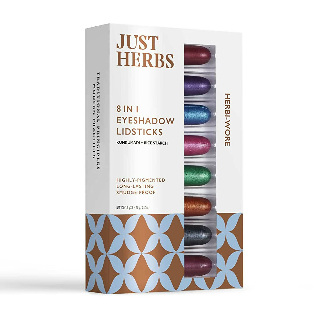 Just Herbs 8 In 1 Eye Shadow Lidsticks Highly-Pigmented Long-Lasting Smudge-Proof - Herbi-Wore
