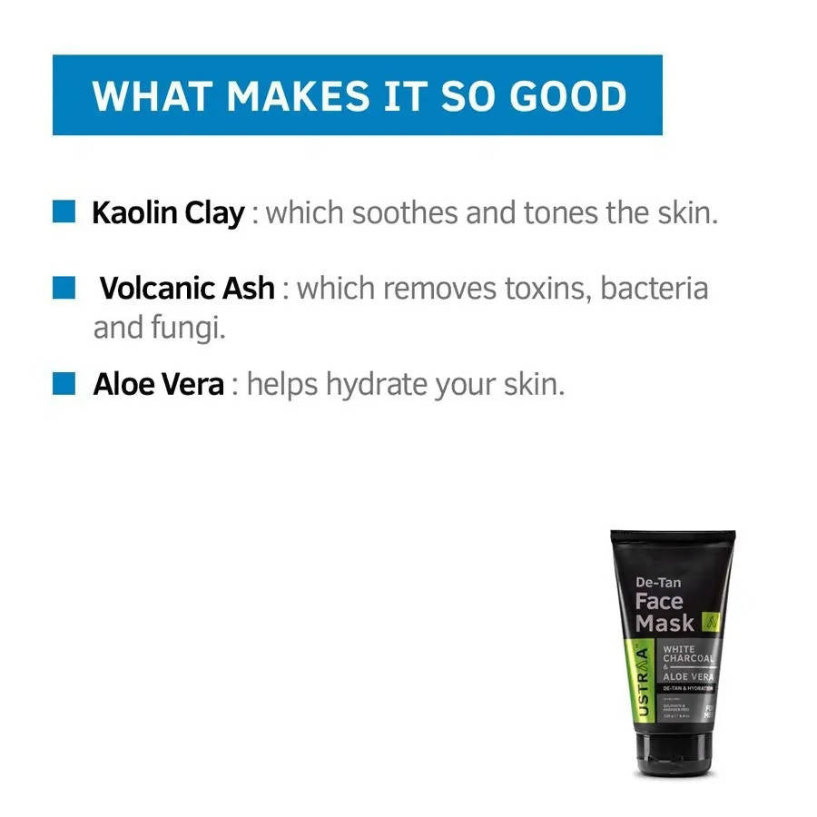 ustraa charcoal alove vera de tan white face mask buy in usa