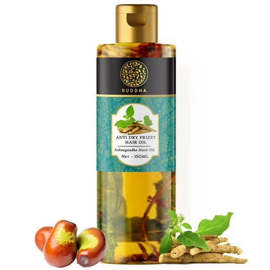Buy Buddha Natural Anti Dry Frizzy Hair Oil - For Instant Shine, Smoothness & Soft Hair from DrMediCart, Ship from India to USA