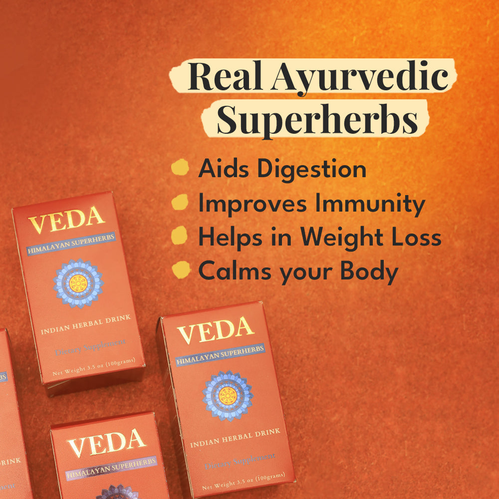 Veda Wellness Kadha - Diabetics Friendly, Fortified with Himalayan Superherbs For Cough & Cold